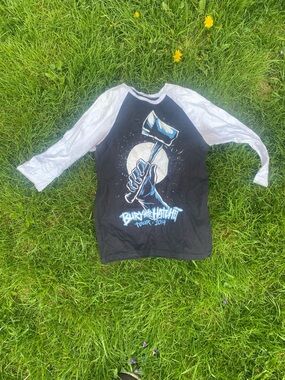 RARE Falling in Reverse Bury the Hatchet tour 2014 Baseball Raglan Black M
